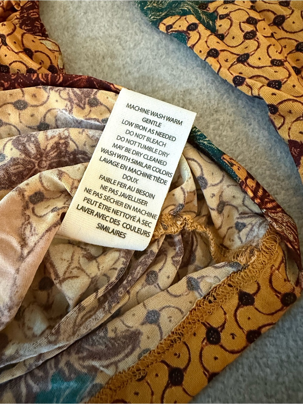 Ulla Johnson Eileen Top Amber Geometric Ruched Floral Size L - Picture 6 of 10